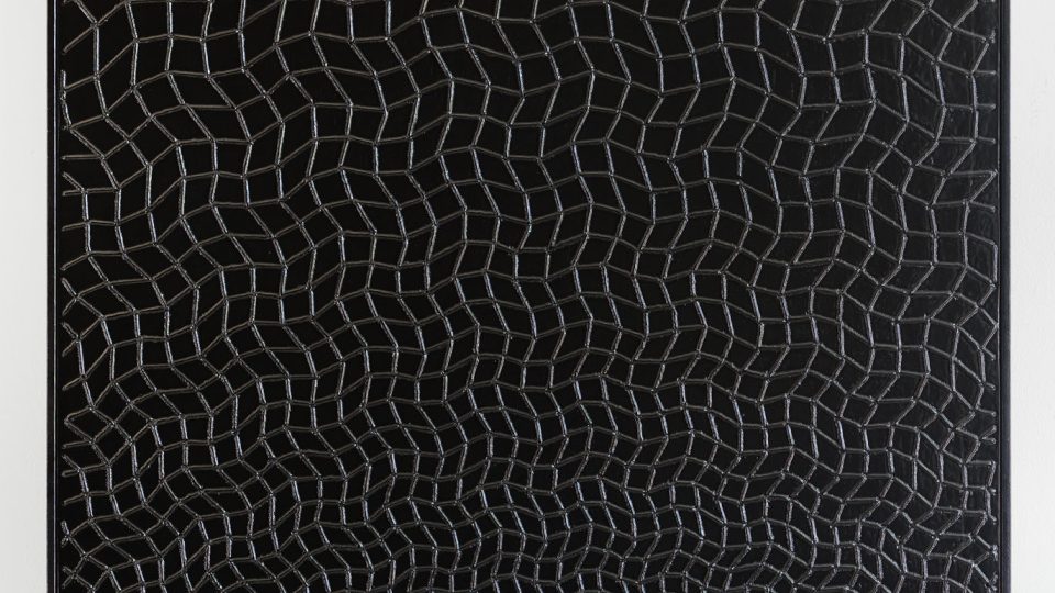 Lubomír Přibyl – Zvlněná zhuštěná síť, 1964, černý monochrom, 162 x 122 cm
