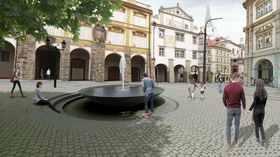 Vizualizace nové podoby Malostranského náměstí znamená více prostoru pro pobyt pěších