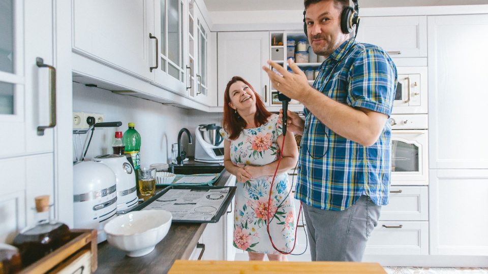 Patrik Rozehnal a Žaneta Bubnová při natáčení