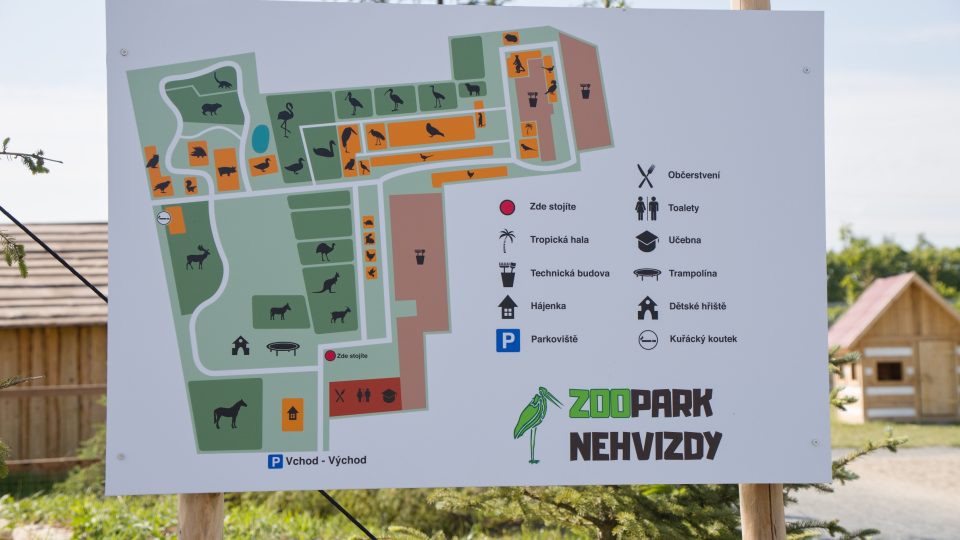 Zoopark Nehvizdy - mapa areálu