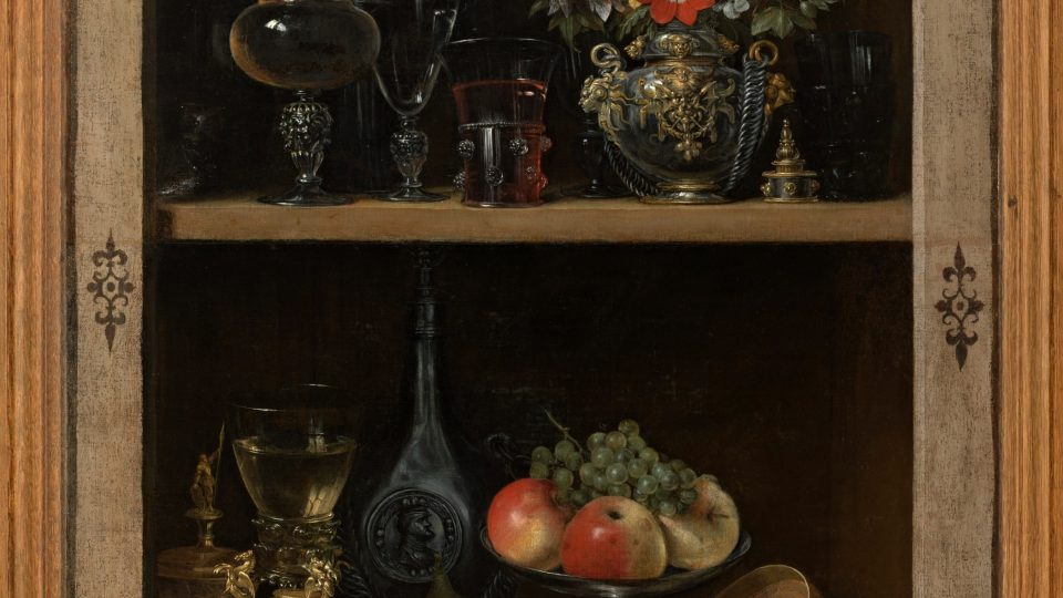 Georg Flegel, Regál s ovocem a květinami, 1610 - 1620 