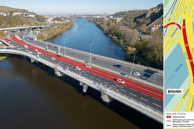 Barrandovský most: Rekonstrukce  (omezení během 2. etapy) | foto: TSK Praha