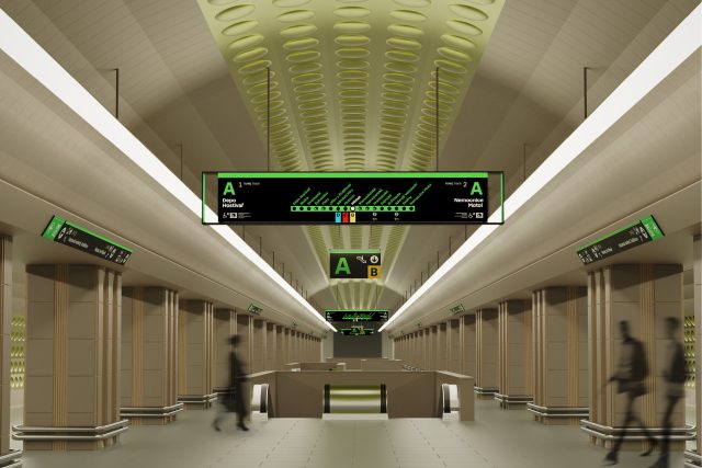 Modelový příklad nového vzhledu stanice metra Můstek na lince A | foto: ROPID